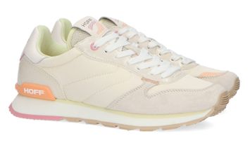Ecru lage sneakers met details in pasteltinten Troezen Hoff