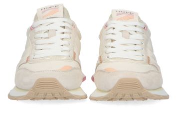 Ecru lage sneakers met details in pasteltinten Troezen Hoff