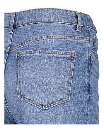 Blauwe straight fit jeans met hoge taille Vikelly Vila