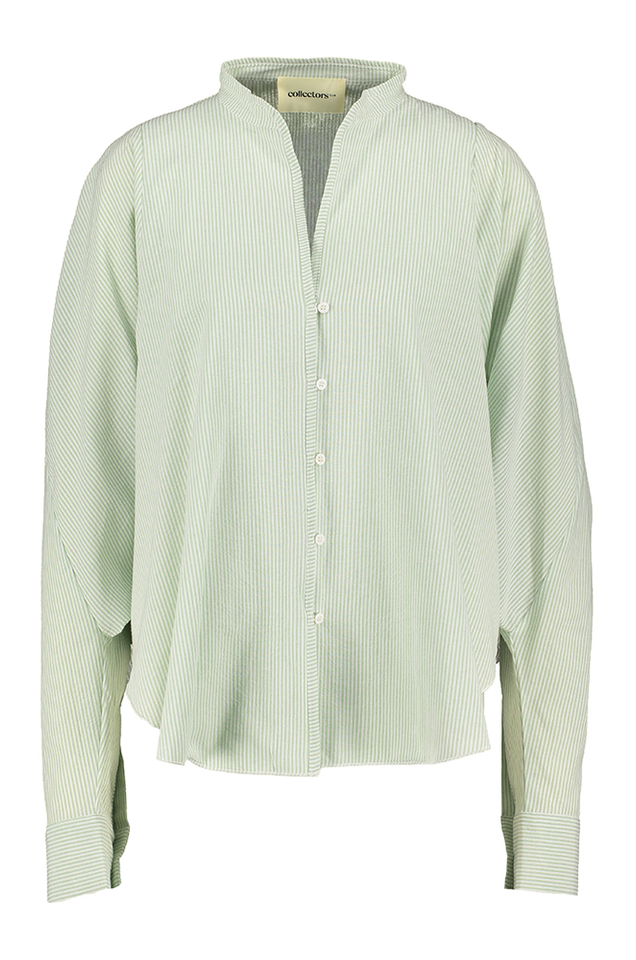 Groene gestreepte bloes met wijde mouwen Bonnie Collectors Club