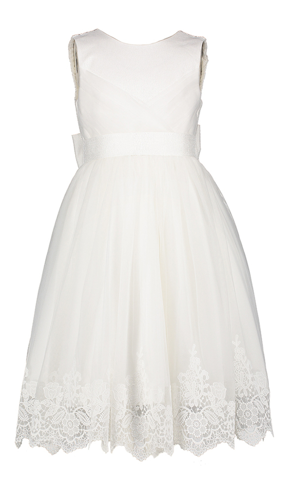 Beige jurk met tulle en kanten detail Abel&Lula