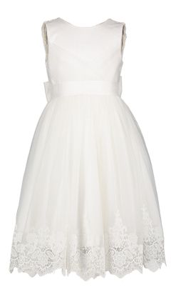 Abel & Lula Beige jurk met tulle en kanten detail Abel&Lula
