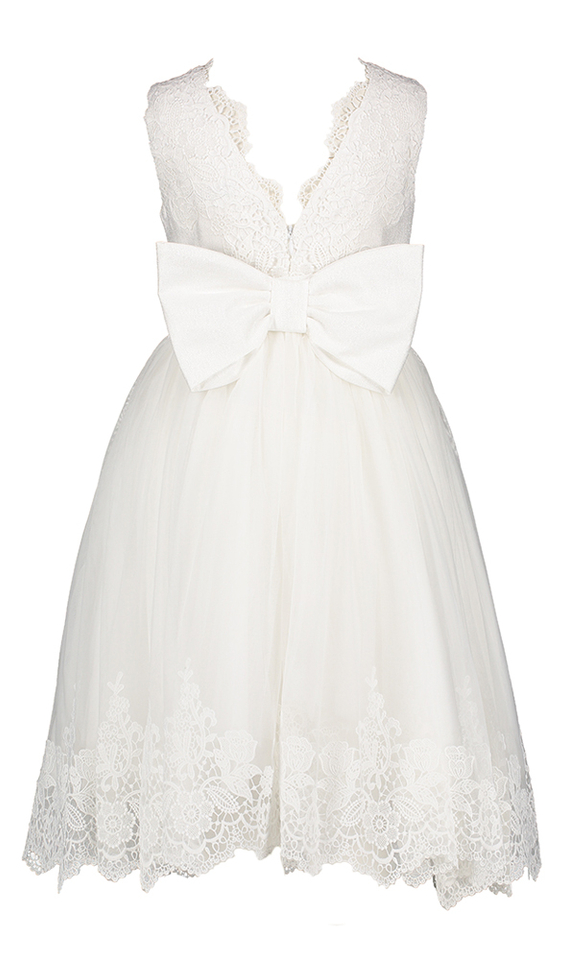 Beige jurk met tulle en kanten detail Abel&Lula