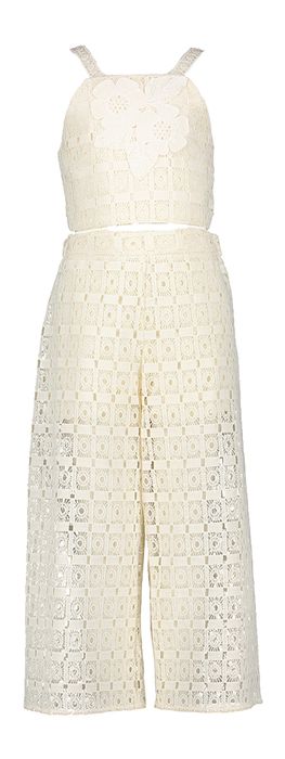 Beige set met top en broek in broderie Abel & Lula