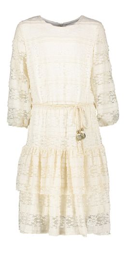 Ecru jurk in kant en broderie Rtb