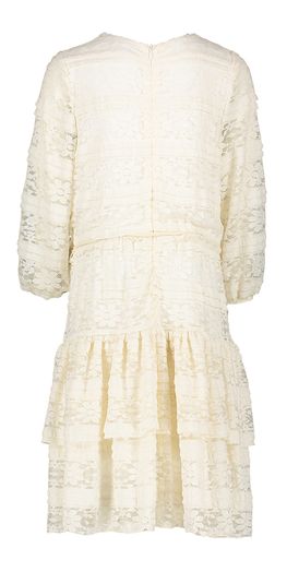 Ecru jurk in kant en broderie Rtb