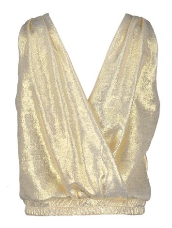 Goudkleurige top met ronde hals Diamante Blu