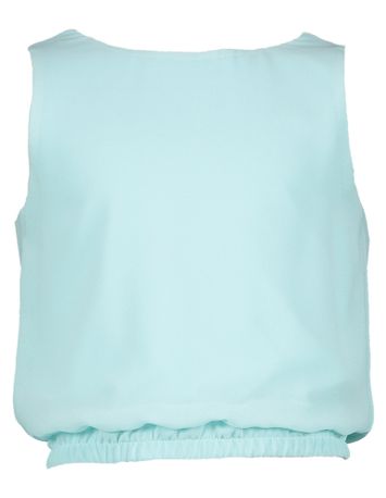 Turquoise top met ronde hals Diamante Blu