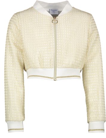 Goudkleurige gehaakt cropped vestje Diamante Blu