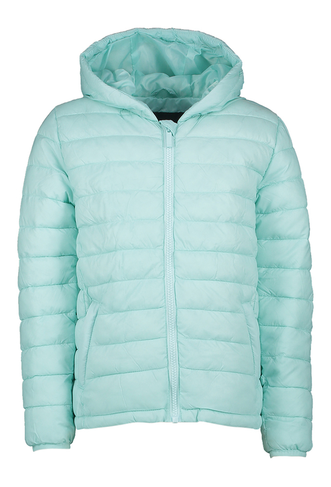 Muntgroen gewatteerde jas met kap Thelma Cars