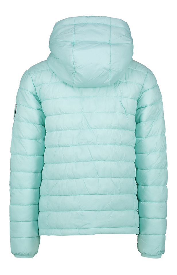 Muntgroen gewatteerde jas met kap Thelma Cars