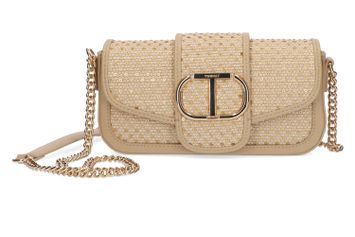 Beige handtas met gouden details Twinset