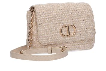 Beige en roze glinsterende crossbody in chanel stijl Twinset