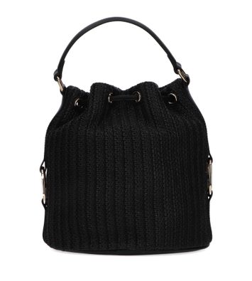Zwarte handtas in raffia Twinset