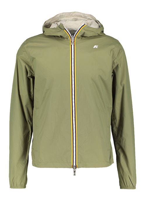 Kaki/greige reversibel jas met kap Jake Plus Double K-Way