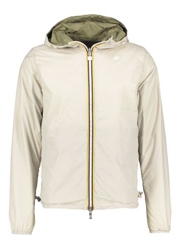 Kaki/greige reversibel jas met kap Jake Plus Double K-Way