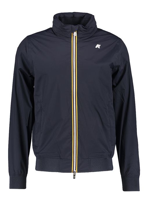 Donkerblauwe jas met uitritsbare kap Amaury K-Way