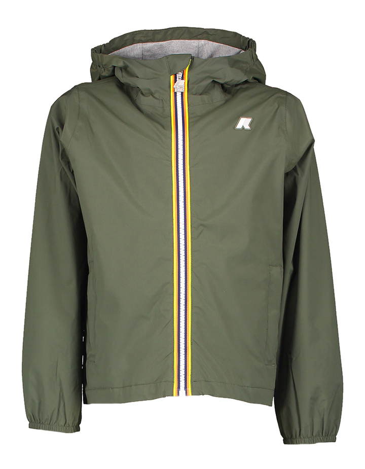 Kakigroene regenjas met kap K-Way