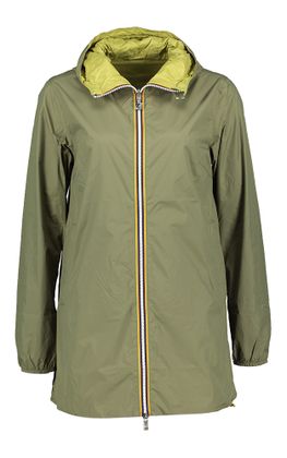 K Way Kaki/groen reversibel jas met kap Sophie Double K-Way