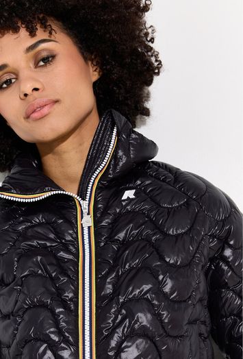 Zwarte padded glanzende zomerjas Soje Warm K-Way