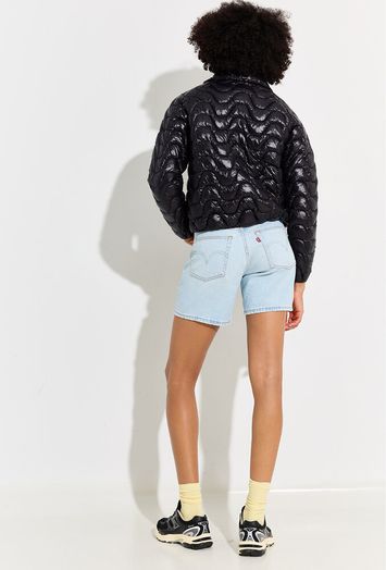 Zwarte padded glanzende zomerjas Soje Warm K-Way
