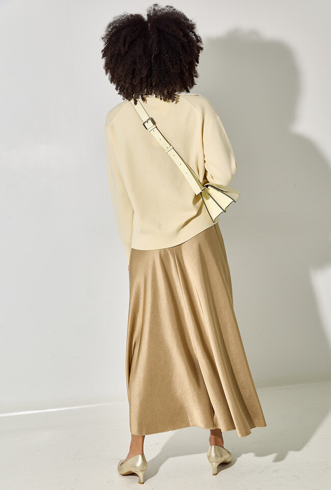 Goudkleurige rok met split achteraan Vince