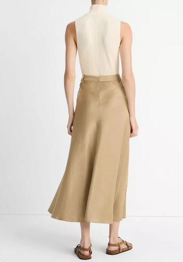 Goudkleurige rok met split achteraan Vince