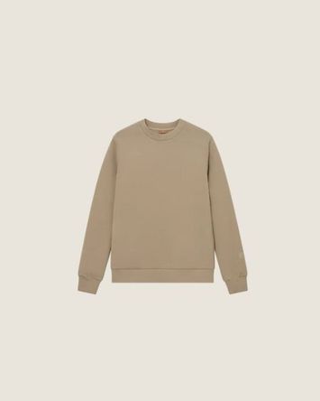Taupe kleurige sweater met ronde hals Mos Mosh