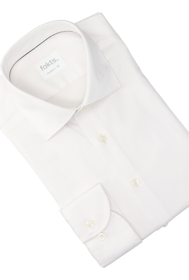 Wit katoenen hemd ( regular fit) met lange mouwen Fakts