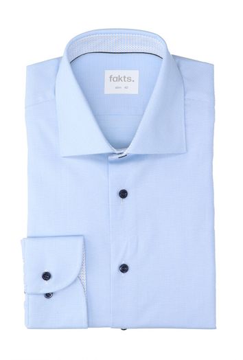 Lichtblauw katoenen hemd ( slim fit ) met details en lange mouwen Fakts 