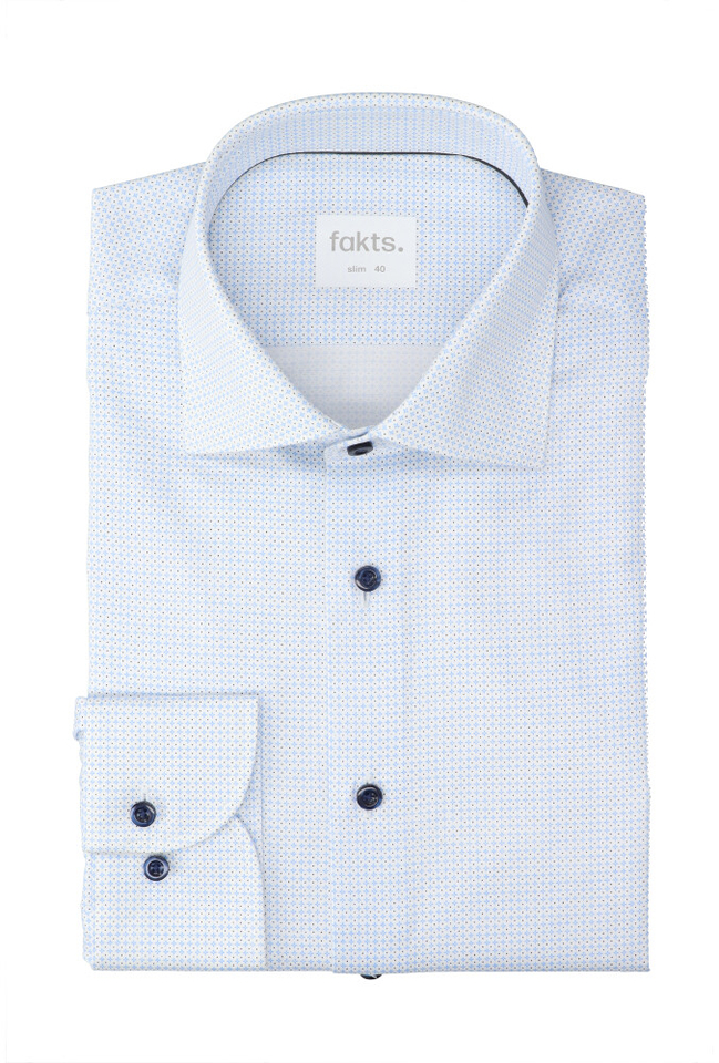 Wit katoenen hemd ( slim fit) met details en lange mouwen Fakts