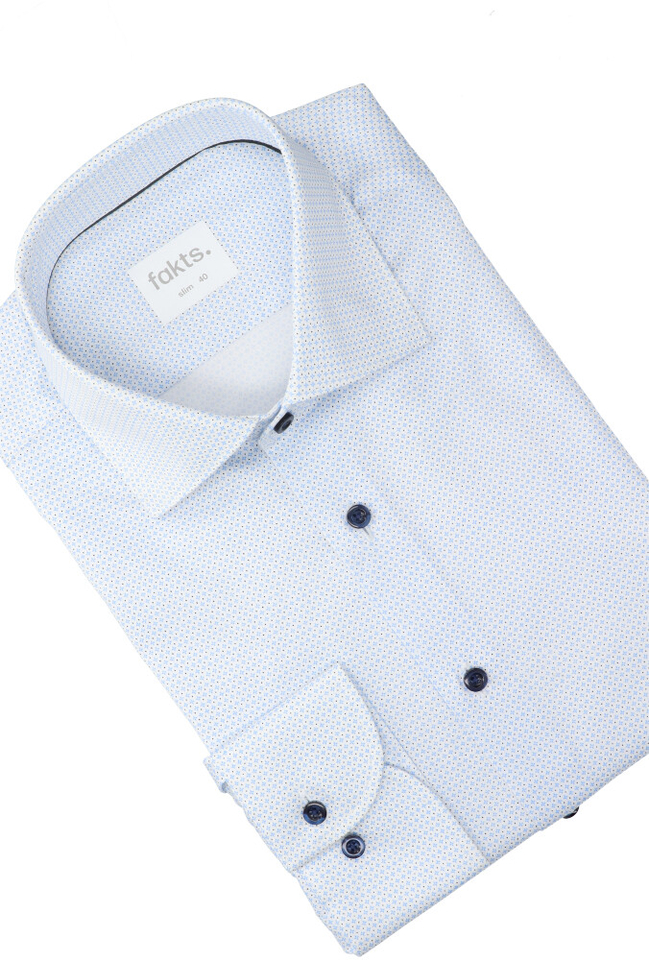 Wit katoenen hemd ( slim fit) met details en lange mouwen Fakts