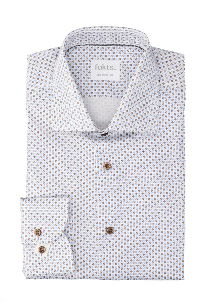 Wit katoenen hemd ( regular fit) met details en extra lange mouwen Fakts