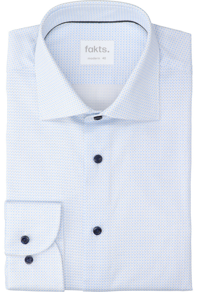 Wit katoenen hemd ( regular fit) met details en extra lange mouwen Fakts