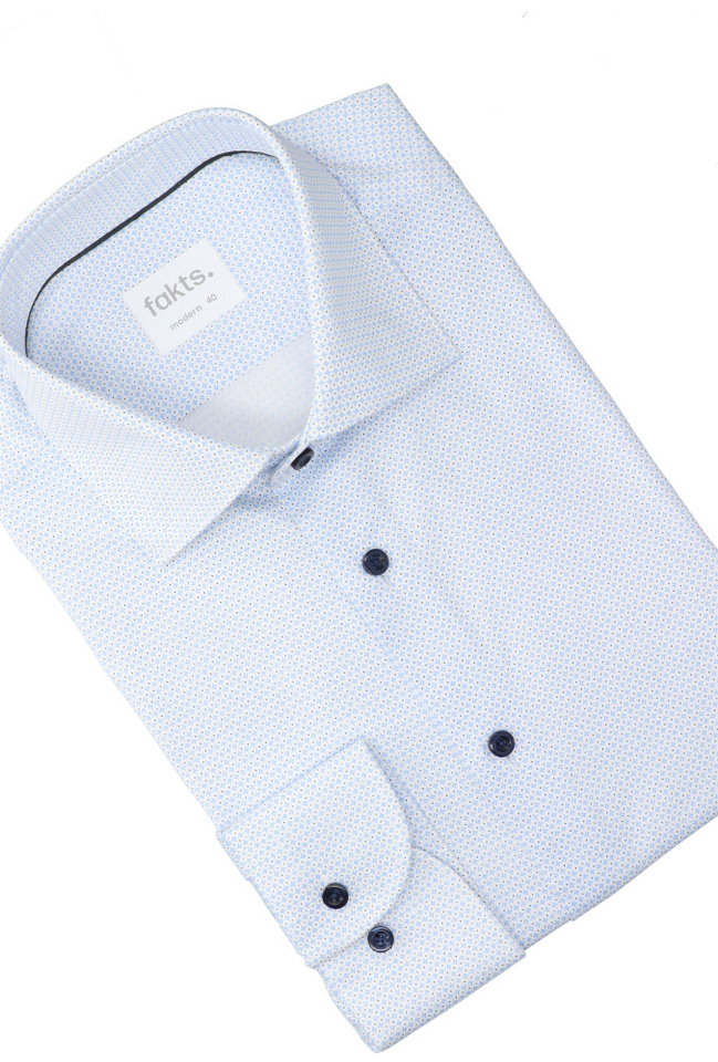 Wit katoenen hemd ( regular fit) met details en extra lange mouwen Fakts