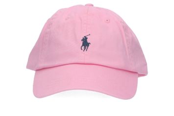 Lichtroze katoenen pet met donkerblauw logo Ralph Lauren