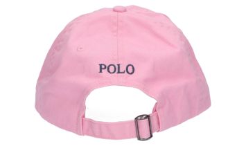 Lichtroze katoenen pet met donkerblauw logo Ralph Lauren