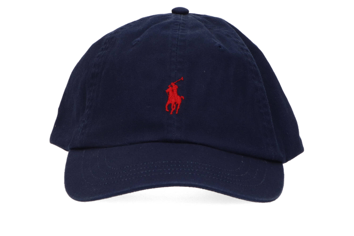Donkerblauwe katoenen pet met rood logo Ralph Lauren
