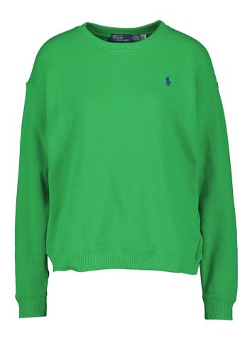  Groene sweater met donkerblauw merklogo Raph Lauren 