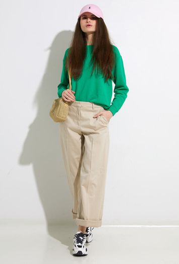  Groene sweater met donkerblauw merklogo Raph Lauren 