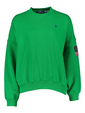 Groene oversized sweater met opdruk op rug Ralph Lauren 