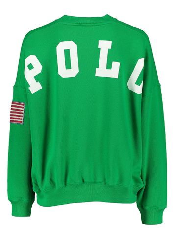 Groene oversized sweater met opdruk op rug Ralph Lauren 