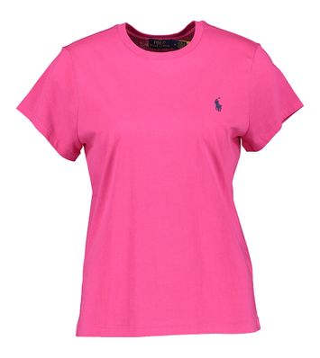 Roze t-shirt met blauw merklogo Ralph Lauren 