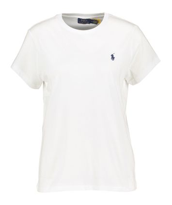 Witte t-shirt met donkerblauw merklogo Ralph Lauren 