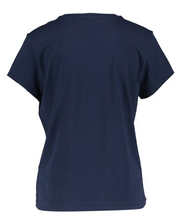 Donkerblmauwe t-shirt met rood merklogo Ralph Lauren 