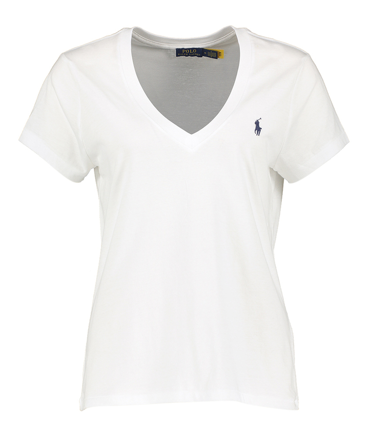 Witte t-shirt met v-hals Ralph Lauren 