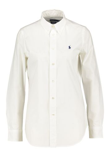 Witte katoenen bloes met blauw merklogo Ralph Lauren 