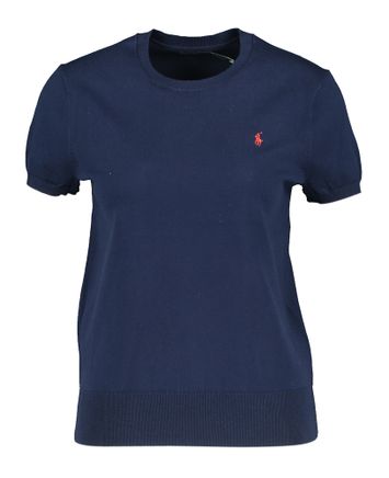 Donkerblauwe pull met korte mouwen Ralph Lauren