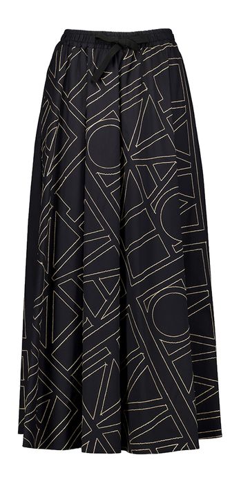 Zwarte rok met witte print Liviana Conti