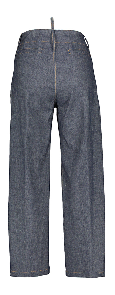 Donkerblauwe wijdvallende jeansbroek Liviana Conti